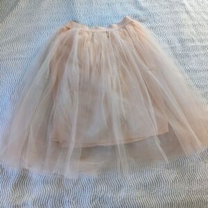 Soft Blush Tulle Midi Skirt